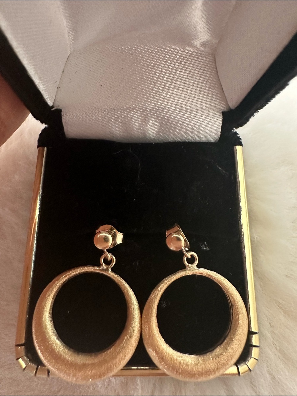 14 Karat Gold-Tone Open Circle Drop Earrings - Women Jewelry